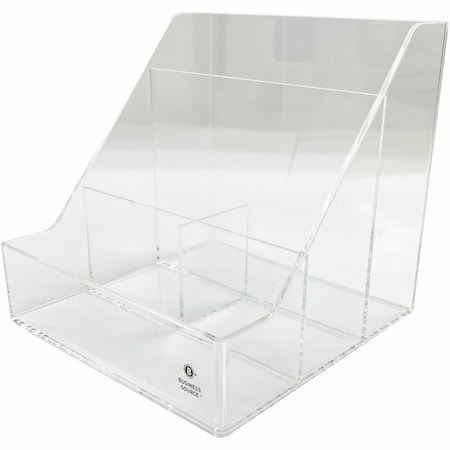 Business Source Desktop Organizer, 4 Compartments, Clear BSN11883